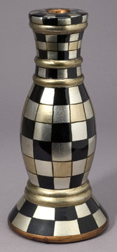 PAINTED ART DECO PORCELAIN CANDLE HOLDER