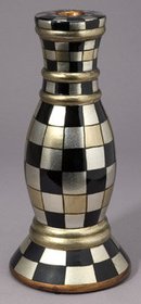 PAINTED ART DECO PORCELAIN CANDLE HOLDER