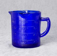 REPRODUCTION NEW BLUE DEPRESSION GLASS MEASURE CUP