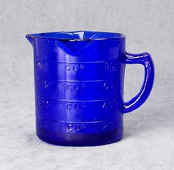 REPRODUCTION NEW BLUE DEPRESSION GLASS MEASURE CUP