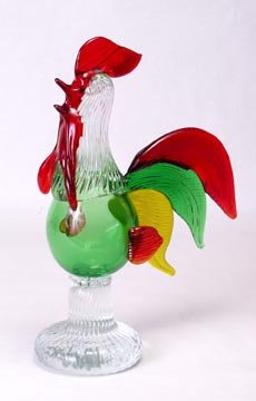 Glass Rooster Sculpture