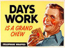 1949 VINTAGE DAYS WORK CARDBOARD STORE SIGN