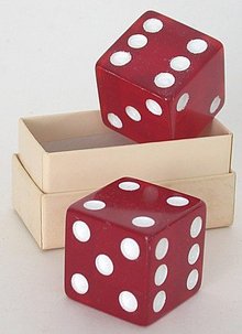 Jumbo Bakelite Dice in Original Box