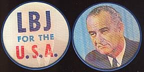 VINTAGE LBJ FOR PRESIDENT FLICKER DISCS 1964