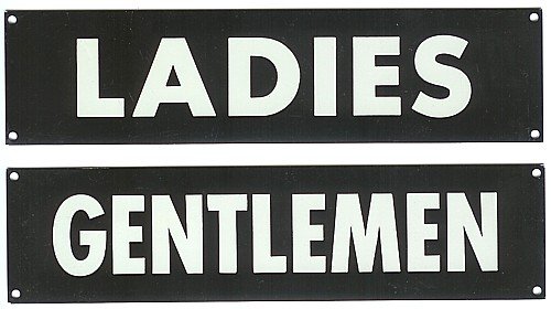 Aluminum Restroom Signs - Ladies Gentlemen 1950s