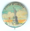 VINTAGE STATUE OF LIBERTY PINBACK PIN 1940S