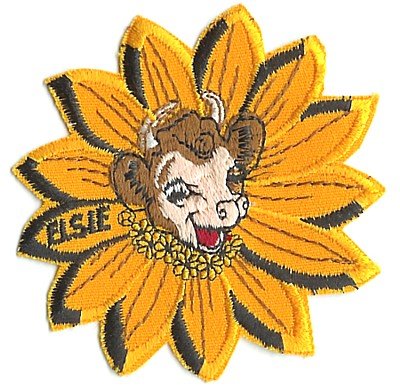 3 VINTAGE ELSIE THE BORDEN COW FLOWER PATCHES