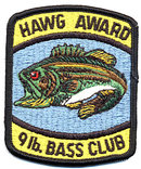 4 VINTAGE BASS FISHING PATCHES NOS 1960S