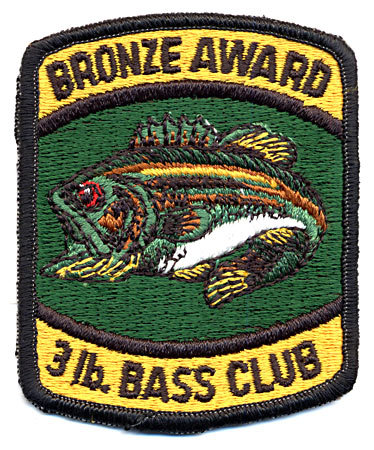 4 VINTAGE BASS FISHING PATCHES NOS 1960S