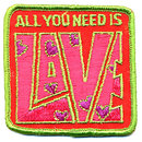 3 VINTAGE HIPPIE LOVE PATCHES NOS 1960S