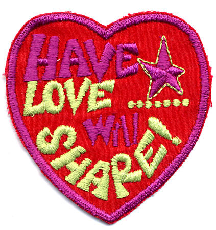 3 VINTAGE HIPPIE LOVE PATCHES NOS 1960S