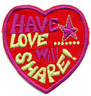 3 VINTAGE HIPPIE LOVE PATCHES NOS 1960S