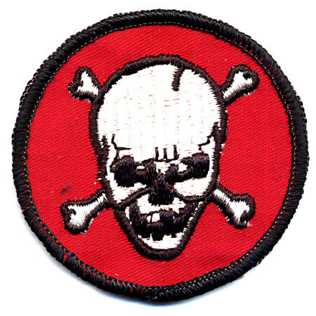 3 VINTAGE SKELETON SCARY PATCHES / HALLOWEEN