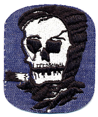 3 VINTAGE SKELETON SCARY PATCHES / HALLOWEEN