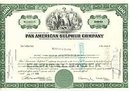 VINTAGE PAN AMERICAN SULPHER STOCK CERTIFICATE 1960S