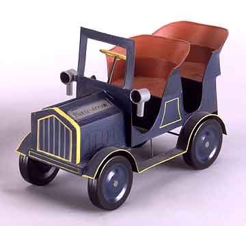 TIN LIZZY CAR / AUTOMOBILE / BLUE HAND PAINTED