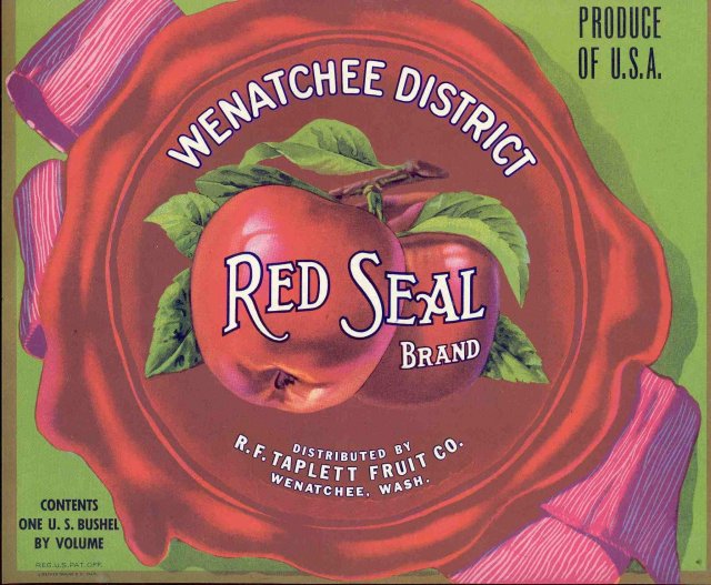 Red Seals Apple Crate Label