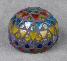 GLASS MOSAIC PAPERWEIGHT / NEW