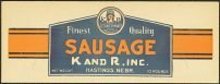 K&R Sausage Sign - 1940s Countrymaid