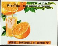 VINTAGE 1950S FLORIDA ORANGE JUICE SIGN