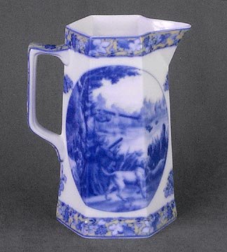 PORCELAIN HUNTING WATER PITCHER NEW