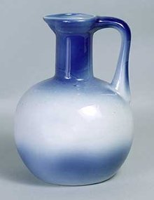 PORCELAIN BLUE WHITE WATER PITCHER / NEW
