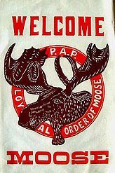 VINTAGE FRATERNAL GROUP MOOSE BANNER