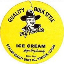 Hopalong Cassidy Ice Cream Fan Sign