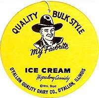 Hopalong Cassidy Ice Cream Fan Sign