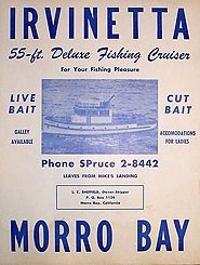 Morro Bay Fishing Sign - Vintage Irvinetta California