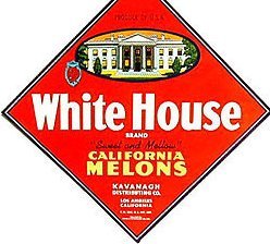 VINTAGE WHITE HOUSE MELONS DIAMOND SIGN