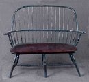 DOLL HOUSE BLUE HOOPBACK WOOD BENCH / NEW