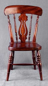 DOLL HOUSE WOOD FIDDLEBACK CHAIR / NEW