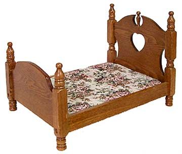 DOLL HOUSE OAK WOOD DOLL BED / NEW