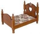 DOLL HOUSE OAK WOOD DOLL BED / NEW
