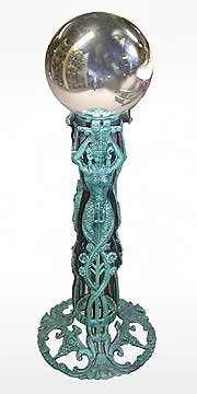 GREEN CAST IRON GAZING BALL / NEW