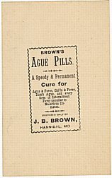 Brown's Ague Medicine Label / Vintage Fever