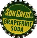 10 VINTAGE SUN CREST GRAPEFRUIT SODA BOTTLE CAPS