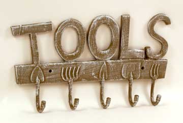 Garden Tools Coat Rack - Cast Iron New