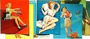 8 DIFFERENT VINTAGE PINUP LITHO PRINTS
