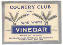 VINTAGE PURE WHITE VINEGAR LABEL