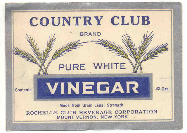VINTAGE PURE WHITE VINEGAR LABEL