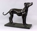 BRONZE RESIN DOG STATUE FIGURE / NEW