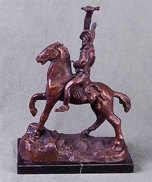 NEW INDIAN CHIEF SCALP HORSE STATUE