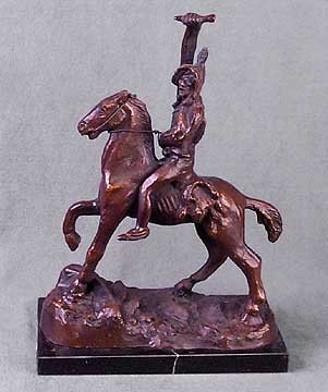 NEW INDIAN CHIEF SCALP HORSE STATUE