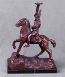 NEW INDIAN CHIEF SCALP HORSE STATUE
