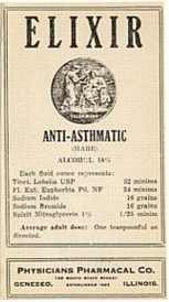VINTAGE ANTI-ASTHMATIC ELIXIR MEDICINE LABEL