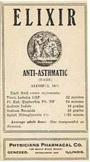 VINTAGE ANTI-ASTHMATIC ELIXIR MEDICINE LABEL