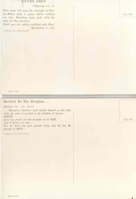 JESUS CHRIST MARY POSTCARDS 1970S 3d