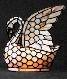 Glass Swan Lamp